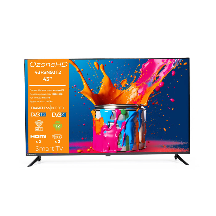 Телевизор OZONEHD 43FSN93T2 купить в Киеве, Харькове, Днепре, Запорожье. Одессе, Львове магазин TOP TV