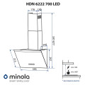 Витяжка MINOLA HDN 6222 WH/INOX 700 LED