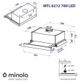 Витяжка MINOLA MTL 6212 WH 700 LED
