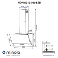 Витяжка MINOLA HDN 6212 WH 700 LED