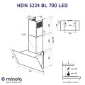 Витяжка MINOLA HDN 5224 BL 700 LED