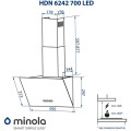 Витяжка MINOLA HDN 6242 WH 700 LED