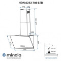 Витяжка MINOLA HDN 6232 BL/INOX 700 LED