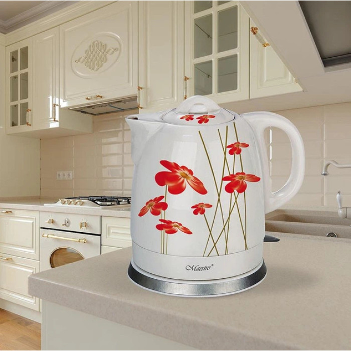 Електрочайник MAESTRO MR-066-RED FLOWERS купити у Київі, Харкові, Дніпрі, Одесі, Запоріжжі, Львові магазин TopTv