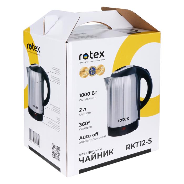 Електрочайник ROTEX RKT12-S купити у Київі, Харкові, Дніпрі, Одесі, Запоріжжі, Львові магазин TopTv