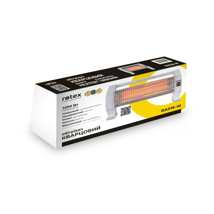Обігрівач інфрачервоний ROTEX RAS16-W купити у Київі, Харкові, Дніпрі, Одесі, Запоріжжі, Львові магазин TopTv