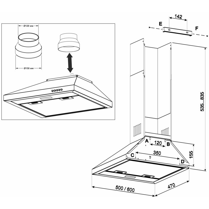 Витяжка ELEYUS WELLA 1000 LED 60 IS купити у Київі, Харкові, Дніпрі, Одесі, Запоріжжі, Львові магазин TopTv