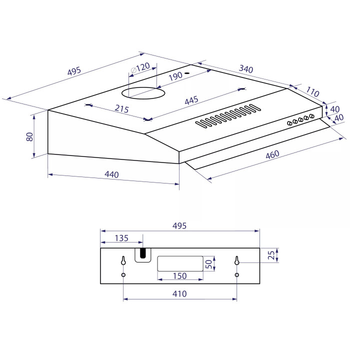 Витяжка MINOLA HPL 522 WH купити у Київі, Харкові, Дніпрі, Одесі, Запоріжжі, Львові магазин TopTv