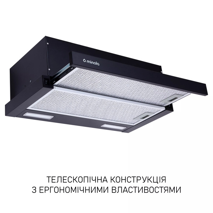Витяжка MINOLA HTL 6615 BL 1000 LED купити у Київі, Харкові, Дніпрі, Одесі, Запоріжжі, Львові магазин TopTv