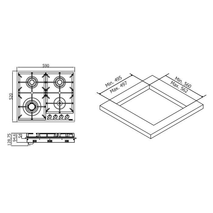 Варильна поверхня ELEYUS ALMADA 60 BG CTF купити у Київі, Харкові, Дніпрі, Одесі, Запоріжжі, Львові магазин TopTv