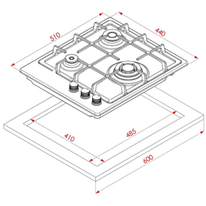 Варильна поверхня ELEYUS MAGENTA 45 BL CTF купити у Київі, Харкові, Дніпрі, Одесі, Запоріжжі, Львові магазин TopTv
