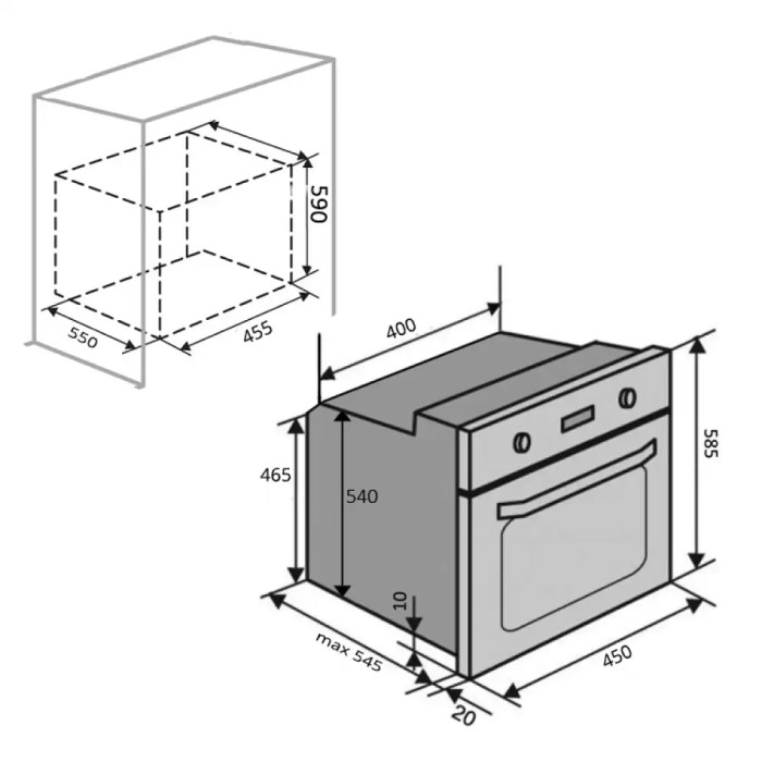 Духова шафа VENTOLUX AMORETTO 6 MT (WH/WG) купити у Київі, Харкові, Дніпрі, Одесі, Запоріжжі, Львові магазин TopTv