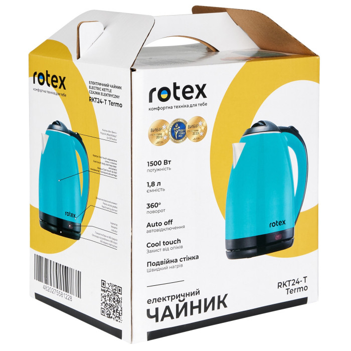 Електрочайник ROTEX RKT24-T купити у Київі, Харкові, Дніпрі, Одесі, Запоріжжі, Львові магазин TopTv