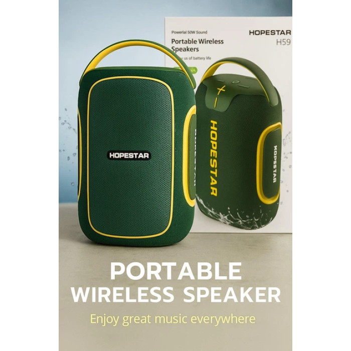 Портативная колонка HOPESTAR H59 Green купить в Киеве, Харькове, Днепре, Запорожье. Одессе, Львове магазин TOP TV