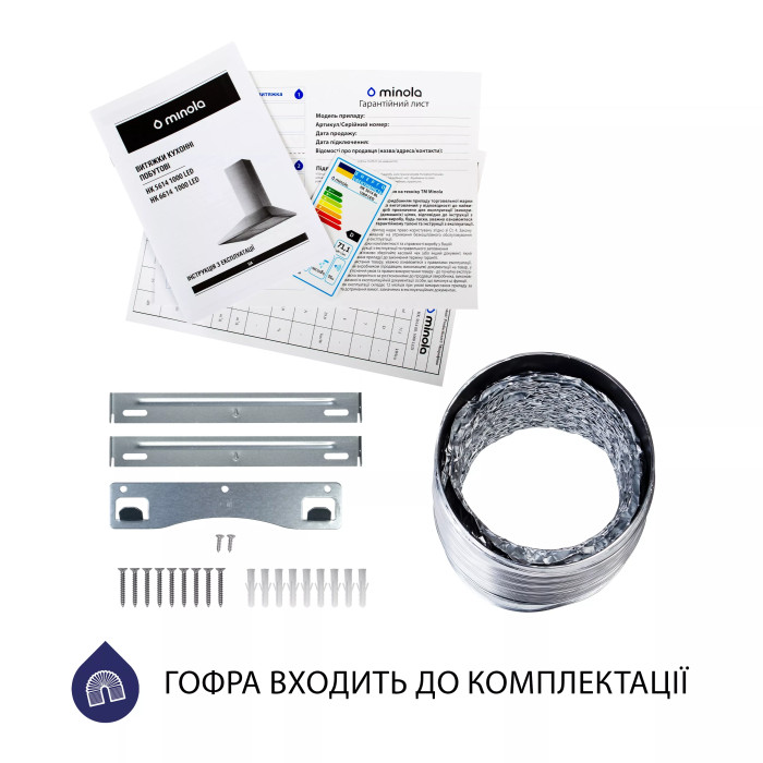 Витяжка MINOLA HK 5614 WH 1000 LED купити у Київі, Харкові, Дніпрі, Одесі, Запоріжжі, Львові магазин TopTv
