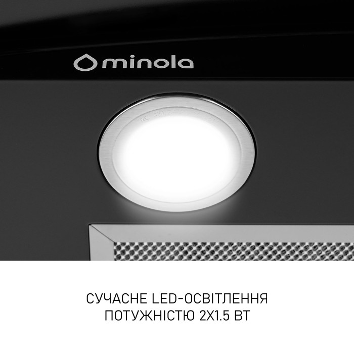 Витяжка MINOLA MTG 6642 BL  LED купити у Київі, Харкові, Дніпрі, Одесі, Запоріжжі, Львові магазин TopTv