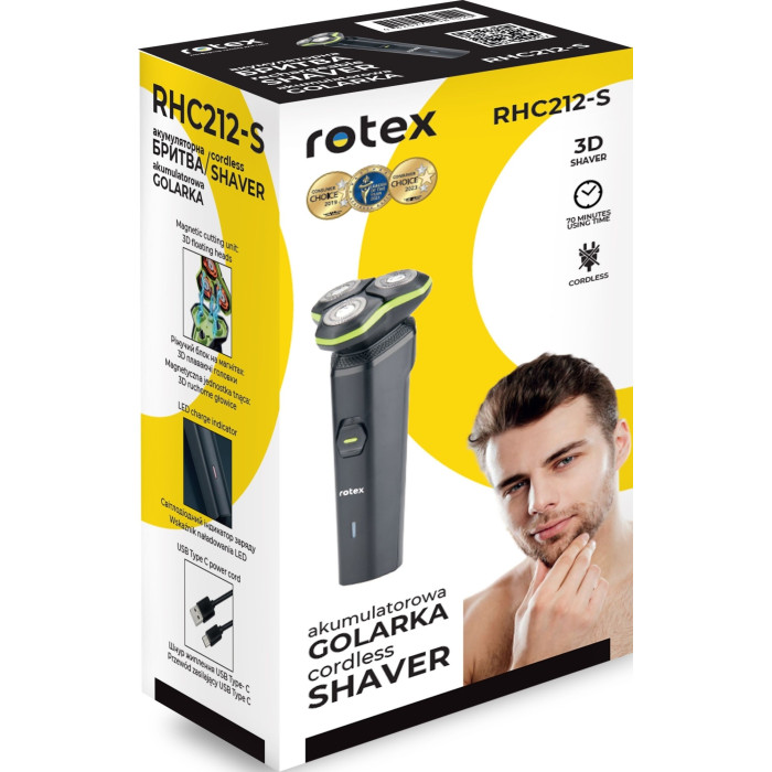Електробритва ROTEX RHC-212-S купити у Київі, Харкові, Дніпрі, Одесі, Запоріжжі, Львові магазин TopTv